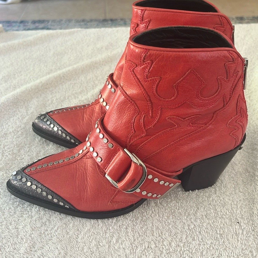 zadig & voltaire red booties